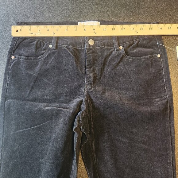Michael Kors Velvet Corduroy Pants Black‎ Straight Leg Stretch Womens 6 NEW NWT - Picture 10 of 11